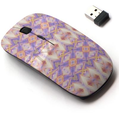 2.4G Wireless Mouse with Cute Pattern Design for All Laptops and Desktops with Nano Receiver - Colorful Textile Design