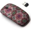 2.4G Wireless Mouse with Cute Pattern Design for All Laptops and Desktops with Nano Receiver - Flowers on Motley view 1
