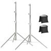 EACHSHOT 2-Pack Light Stand Kit, 2.8m Stainless Steel Heavy Duty with 1/4" to 3/8" Adapter for SL60W VL150W SL150W AD600BM MS300, Studio Softbox, Monolight, and Other Photographic Equipment view 1
