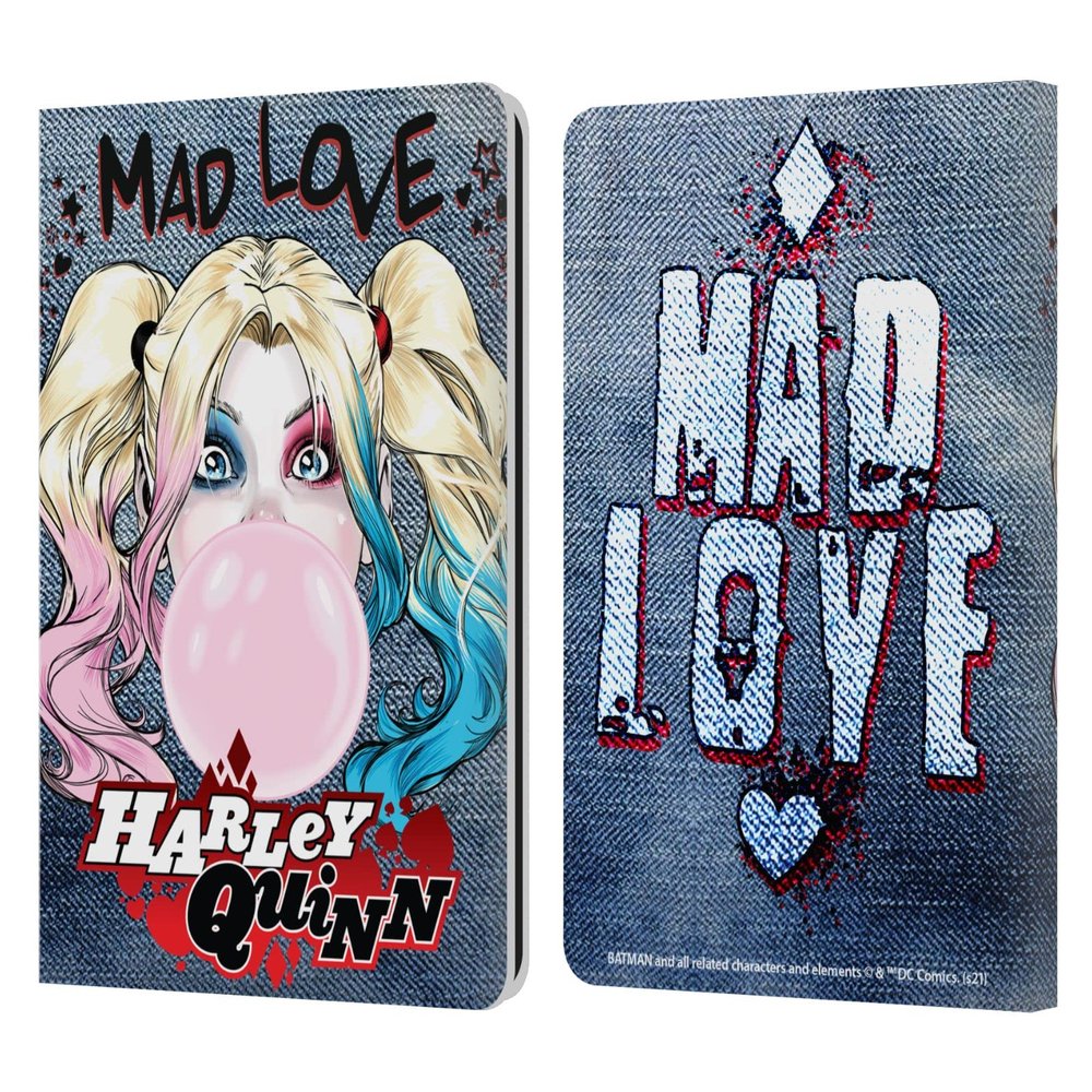 Head Case Designs Officially Licensed Batman DC Comics Bubblegum Harley Quinn Graphics Leather Wallet Case Compatible with Kindle Paperwhite 1/2 / 3