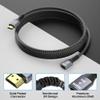 4K HDMI Extension Cable (2 Pack 10FT+ 10FT), HDMI 2.0 Braided Extender Male to Female Cord, Pure Copper 3D 4K@60Hz 2160p 1080p HDR HDCP 2.2 ARC (with Ties, U Nails, 2 HDMI Adapters)-10 Feet-2 Pack view 2