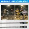 4K HDMI Extension Cable (2 Pack 10FT+ 10FT), HDMI 2.0 Braided Extender Male to Female Cord, Pure Copper 3D 4K@60Hz 2160p 1080p HDR HDCP 2.2 ARC (with Ties, U Nails, 2 HDMI Adapters)-10 Feet-2 Pack view 4
