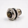 Elecbee M12 12 Pin Male Connector Panel Receptacles A Coded Straight Back Mount Solder Type Cable Waterproof Shiled view 2