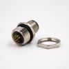 Elecbee M12 12 Pin Male Connector Panel Receptacles A Coded Straight Back Mount Solder Type Cable Waterproof Shiled view 4
