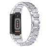 Mtozon Bling Bands Compatible with Fitbit Charge 6/Charge 5, Dressy Metal Bracelet Luxurious Rhinestone Replacement Wristband for Women, Silver view 1