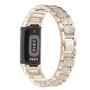 Mtozon Bling Bands Compatible with Fitbit Charge 6/Charge 5, Dressy Metal Bracelet Luxurious Rhinestone Replacement Wristband for Women, Soft Gold view 1