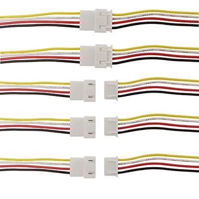 10Pairs JST XH 2.54mm 4Pins Connector, 2.54mm Pitch Female and Male JST Connection Plug Header Expansion Wire with 200mm 26AWG Cable