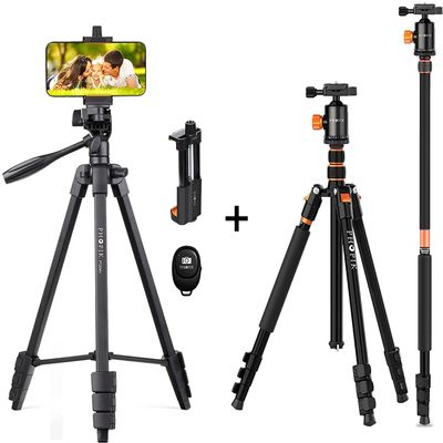 PHOPIK Aluminum Extendable Tripod Stand,77" Camera Tripod,Travel Tripod for DSLR,Professional Tripod with 360 Degree Ball Head,Camera Tripods & Monopods with Carry Bag for Camera