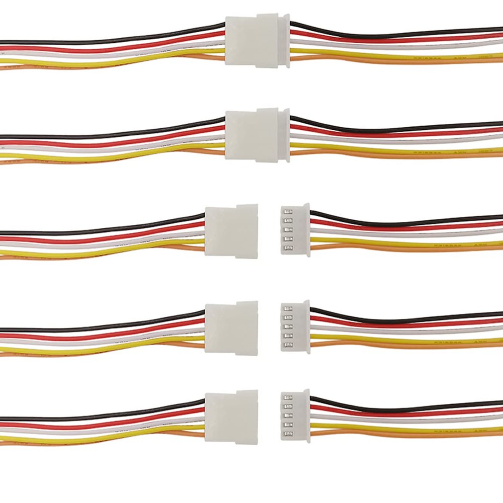 10Pairs JST XH 2.54mm 5Pins Connector, 2.54mm Pitch Female and Male JST Connection Plug Header Expansion Wire with 200mm 26AWG Cable