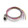 10pcs M12 8pin Female Connector A-Code Panel Receptacle Back Mount Connector Straight Soldering Type with Thread Locking with 50CM Length Single Wires Female 8pin M12 Connector view 3