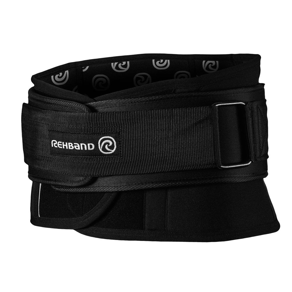 Rehband X-RX Back Support, Heavy weightlifting support 7mm neoprene, 2-in-1 back support with integrated lifting belt for heavy weight lifting workouts, Colour:Black, Size:Large
