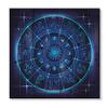 DesignQ Neon Deep Blue Horoscope Circle With Zodiac Signs - Modern Print on Natural Pine Wood view 3