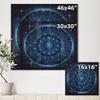 DesignQ Neon Deep Blue Horoscope Circle With Zodiac Signs - Modern Print on Natural Pine Wood view 4