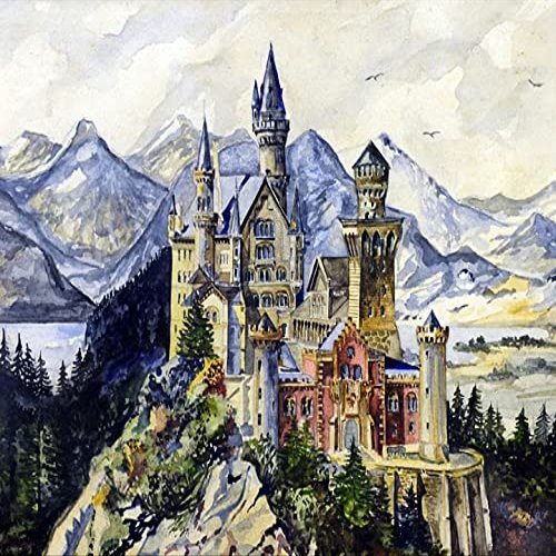 DirectNine Basics Neuschwanstein Castle Art Print: Adolf Hitler - Archival Quality, 17L" x 11W", Landscape Orientation, Unframed, Living Room