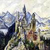 DirectNine Basics Neuschwanstein Castle Art Print: Adolf Hitler - Archival Quality, 17L" x 11W", Landscape Orientation, Unframed, Living Room view 1