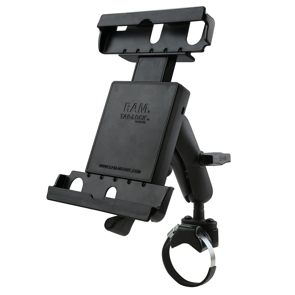 RAM MOUNTS ATV/UTV Rail Mount for 9"-10.5" Tablets with Heavy Duty Cases RAM-231Z-2-TABL20U with Medium Arm