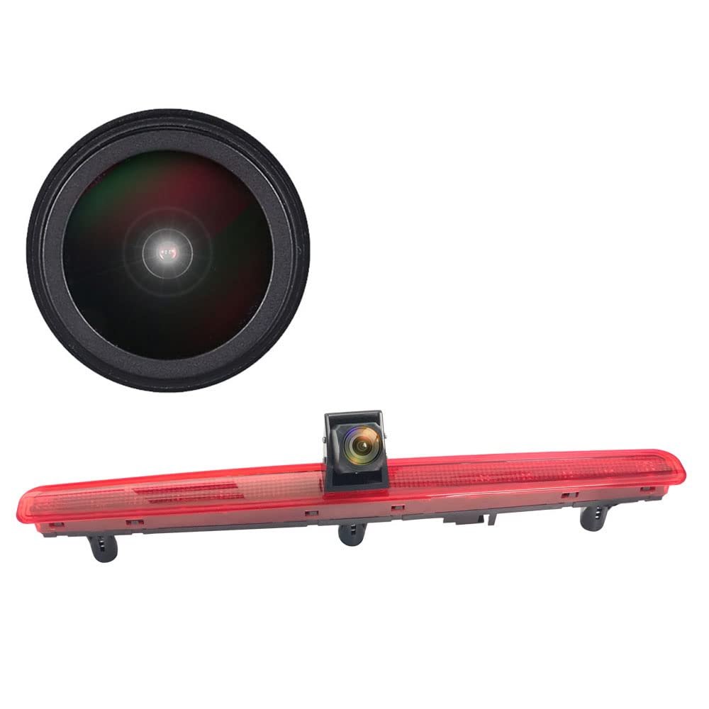 Caros HD 1280x720 Pixels 1000 TV Lines 3rd Brake Light Reversing Camera lamp Parking Replacement for VW T5 Bus Transporter Multivan Caravelle Business with Tailgate Third 2003-2015 Bj
