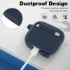 ATUAT Compatible with AirPods 3 Case, Protective Silicone Cover for AirPods 3rd Generation Case 2021, Wireless Charging - Dark Blue view 4