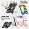AICase iPad mini 6 (2021) with Screen Protector, Kickstand Shockproof Heavy Duty Resistant Rugged Hybrid Three Layer Full Body Protection Case with Stylus (Black/Grey) view 4