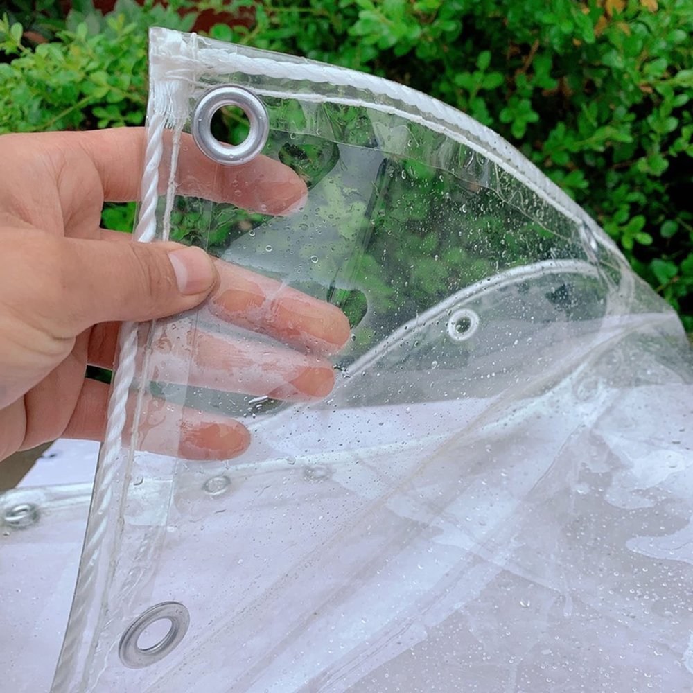 Clear Tarpaulin Waterproof Heavy Duty, Transparent PVC Tarpaulin, Rainproof Tarp Cover for Garden Greenhouse Plants, Various Sizes, 1m 1.5m 2m 2.5m 3m 3.5m 4m 4.5m 5m,Transparent-1.52m/4.96.6ft