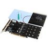 215 * 125mm PCI-E Adapter Card LM313 PCI-E 8X/16X to 4P M.2 (PCIe Protocol) Riser Card for NVME 2242 2260 2280 22110 SSD view 3