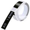 GREENCYCLE 3D Plastic Embossing Label Tape Compatible for Dymo Organizer Xpress, Pro Office Mate II, MoTEX, Self-Adhesive Glossy Labeling 521209, 1/2" (12mm) x 9.8ft (3m) White on Black-50 Rolls view 1