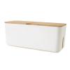Changsuo Wall Mount Cable Management Box LargeCable Organizer Box for Extension Cord Power Stripe Surge Protector Wire Management Concealer Organizer Cover Hider for Desktop (Large, White) view 1