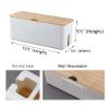 Changsuo Wall Mount Cable Management Box LargeCable Organizer Box for Extension Cord Power Stripe Surge Protector Wire Management Concealer Organizer Cover Hider for Desktop (Large, White) view 4