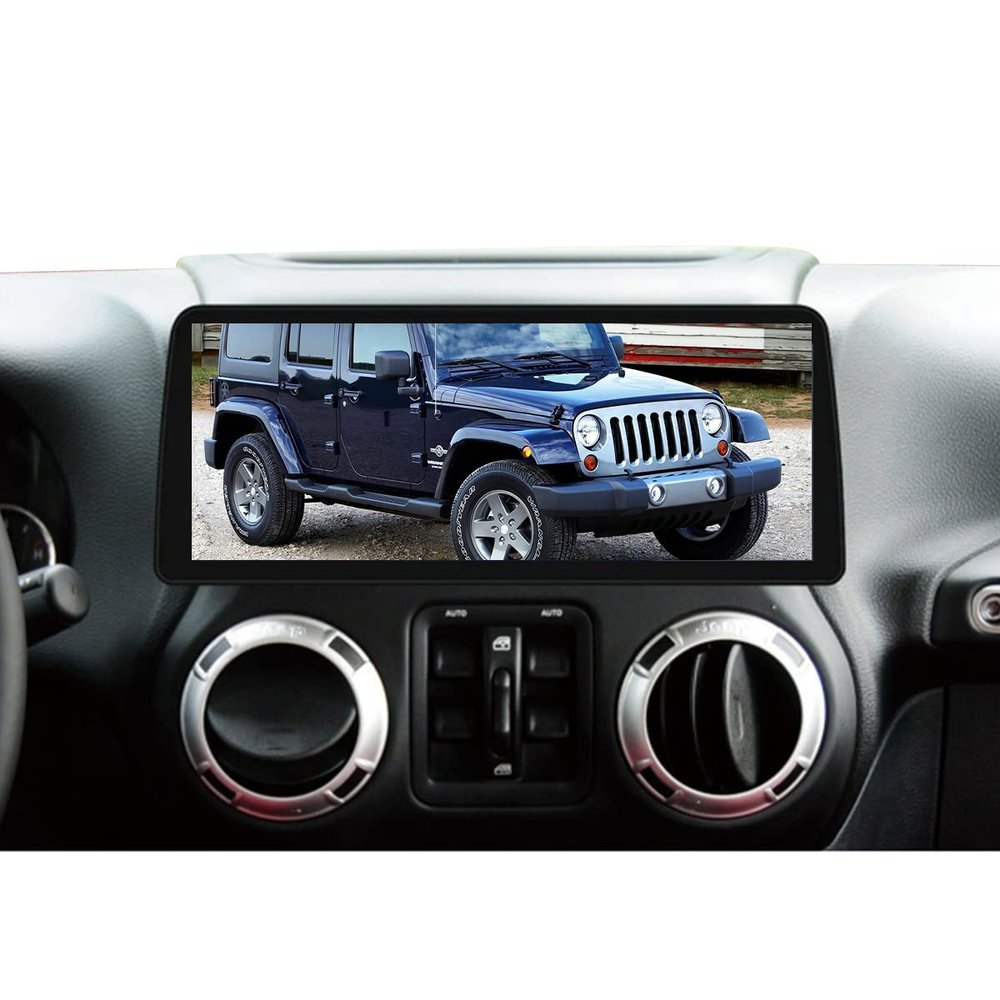 ZWNAV 12.3 inch 1920x720 Resolution Touch Screen Car Radio Stereo for Jeep Wrangler JK 2011-2017 Android Auto Replacement Multimedia Player GPS in-Dash Navigation Head Unit Octa core 6GB 128GB