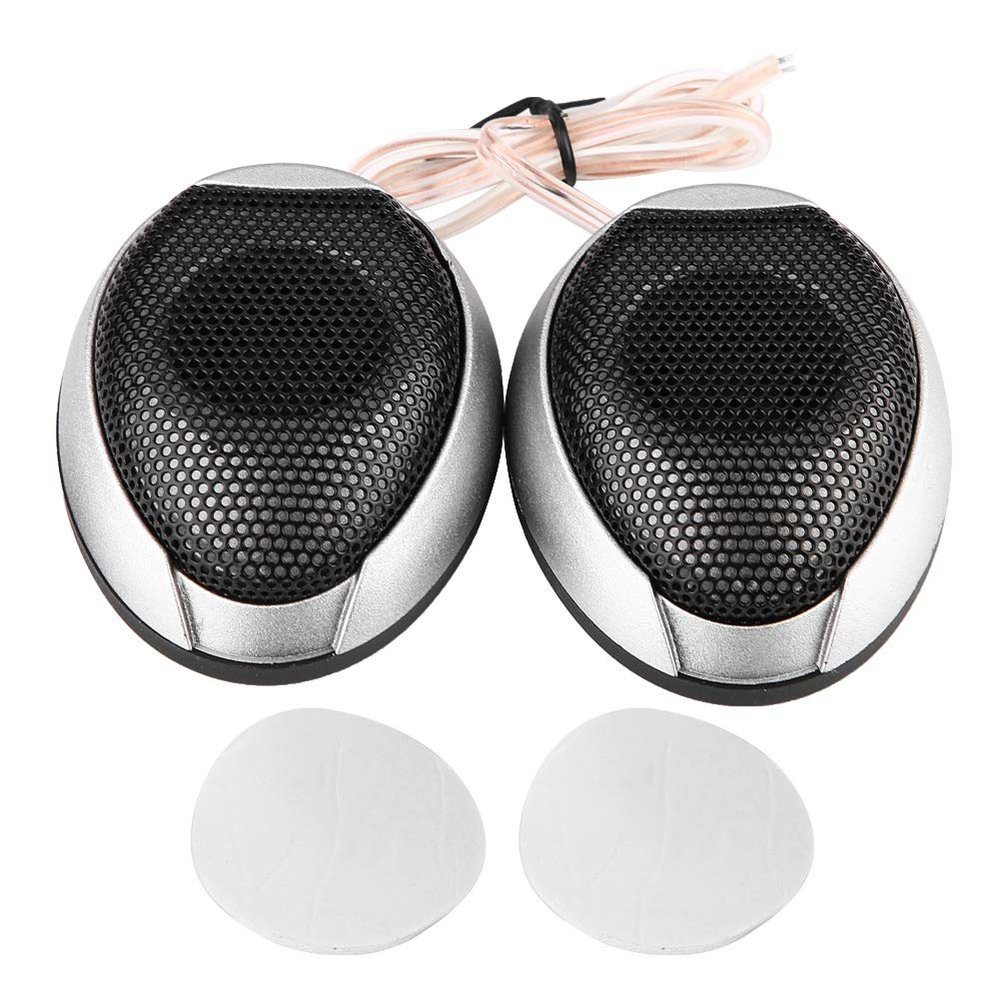 Car Speaker 10W Round Tweeter with Adhesive Backing Compatible with Most Vehicles Silver Automobile Loudspeaker for Enhanced Sound