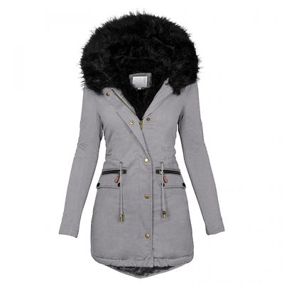 ZBYY Women's Winter Thicken Parka Jacket Warm Fleece Faux Fur Line Down Coats with Pockets Outerwear Coat for Women