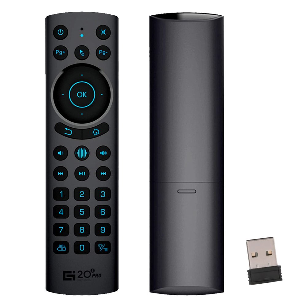 Bluetooth Voice Remote Control,USB Wireless Voice Control Sensing Backlit Air Remote Mouse with IR Learning for PC,Projector,Smart TV,Android TV Box(G20S Pro Plus)