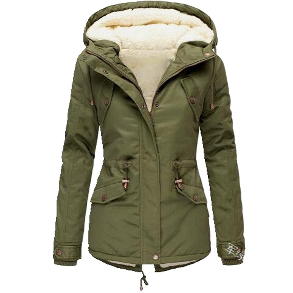 ZBYY Winter Coats for Women Warm Sherpa Fleece Lined Hooded Zip Up Quilted Down Jacket Parka Outwear with Pockets