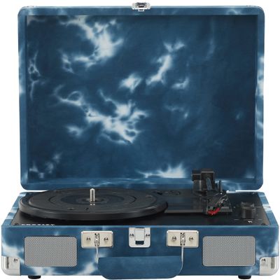 Crosley CR8005F-IN Cruiser Plus Vintage 3-Speed Bluetooth in/Out Suitcase Vinyl Record Player Turntable, Indigo