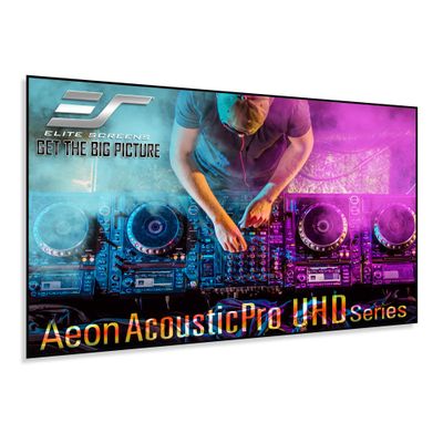 Elite Screens Aeon AcousticPro UHD 165-INCH Diag. 16:9, 4K Home Theater Fixed Frame Edge Free Projection Sound Transparent Perforated Weave Projection Screen, AR165H2-AUHD