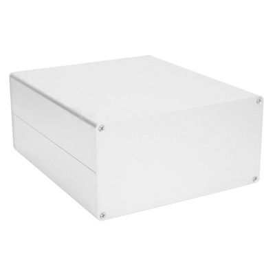 Silver Aluminum Electronic Enclosure Project Box, PCB Circuit Board DIY Case Reinforced Split Body for Audio Amplifier DIY Power Supply Signal Amplifier, 7.08"x 6.29"x 3.15" / 180 x 160 x 80mm
