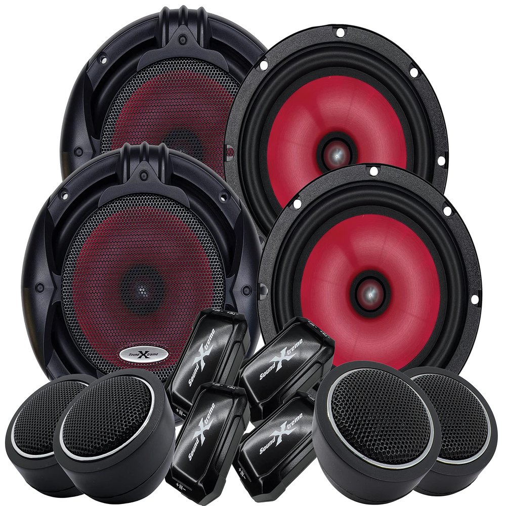 2 Pairs  SoundXtreme 1000W 6.5-Inch 2-Way Car Audio Component Speaker System 6-1/2in Car Audio Speaker for Car, ATV, RV, Motorcycle, Boat