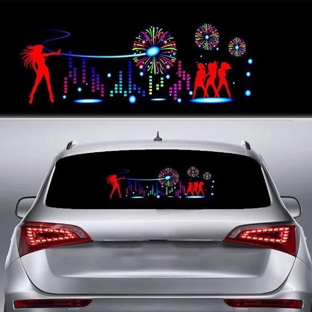 WONFAST Sound Music Beat Activated Car Sticker Equalizer Rhythm LED Flash Light Audio Voice Rhythm Lamp (Firework)