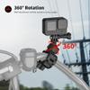 AFAITH Handlebar Bike Pole Mount Motorcycle Clamp Mount Accessories for GoPro Hero 13/12/11/10/9/8/7 Insta360 X3 Ace Pro 2 DJI Osmo Pocket 3 AKASO Campark and Other Action Cameras-360 Degree Rotation view 3