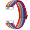 Chofit Adjustable Elastic Nylon Bands Compatible with Fitbit Charge 5,Colorful Breathable Stretchy Sports Replacement Wristband for Fitbit Charge 5 Women Men (Rainbow) view 1