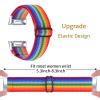 Chofit Adjustable Elastic Nylon Bands Compatible with Fitbit Charge 5,Colorful Breathable Stretchy Sports Replacement Wristband for Fitbit Charge 5 Women Men (Rainbow) view 3