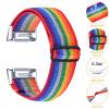 Chofit Adjustable Elastic Nylon Bands Compatible with Fitbit Charge 5,Colorful Breathable Stretchy Sports Replacement Wristband for Fitbit Charge 5 Women Men (Rainbow) view 4