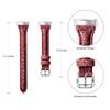 Genuine Leather Bands Compatible with Fitbit Charge 5 Watch Band for Women Adjustable Wristbands Quick Release Strap Replacement Band for Fitbit Charge 5 (Red) view 2