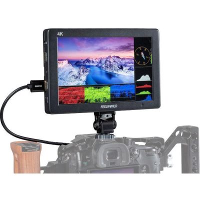 FEELWORLD T7 Plus 7 Inch 3D LUT 4K HDMI Camera Field Monitor Video Assist Full HD 1920x1200 Solid Aluminum Housing DSLR Monitor with Waveform histogram vectorscope Peaking Focus False Colors