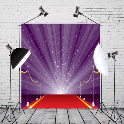 CORFOTO Fabric 6x6ft Carpet Backdrop Photography Purple Spotlight Flash Stage Red Runway Mural for Fashion Show Birthday Party Supplies Club Decoration Scene Setting Wedding Photoshoot Background