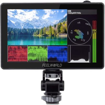FEELWORLD LUT5 Camera DSLR Field Monitor 5.5 Inch 3000nit Ultra High Bright Touchscreen Monitor 3DLUT F970 External Power External 1920x1080 Screen Display Screen 4K HDMI