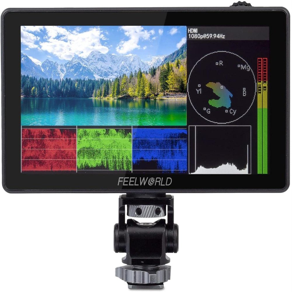 FEELWORLD LUT5 Camera DSLR Field Monitor 5.5 Inch 3000nit Ultra High Bright Touchscreen Monitor 3DLUT F970 External Power External 1920x1080 Screen Display Screen 4K HDMI