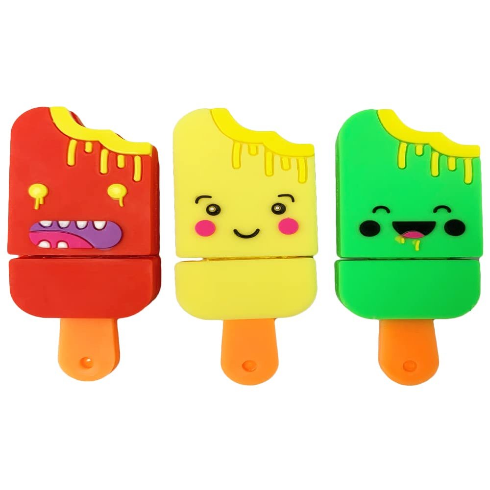 BorlterClamp USB Flash Drive Pack of 3 Pcs (32GB x 3), Cute Popsicle-Shaped USB Drive Thumb Drive Memory Stick for External Data Storage