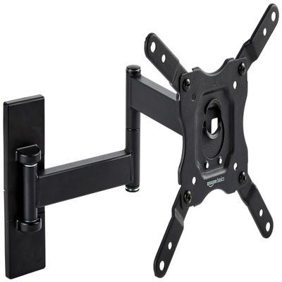 Amazon Basics Full Motion TV Wall Mount fits 12" to 40" TVs and VESA 200x200, Black