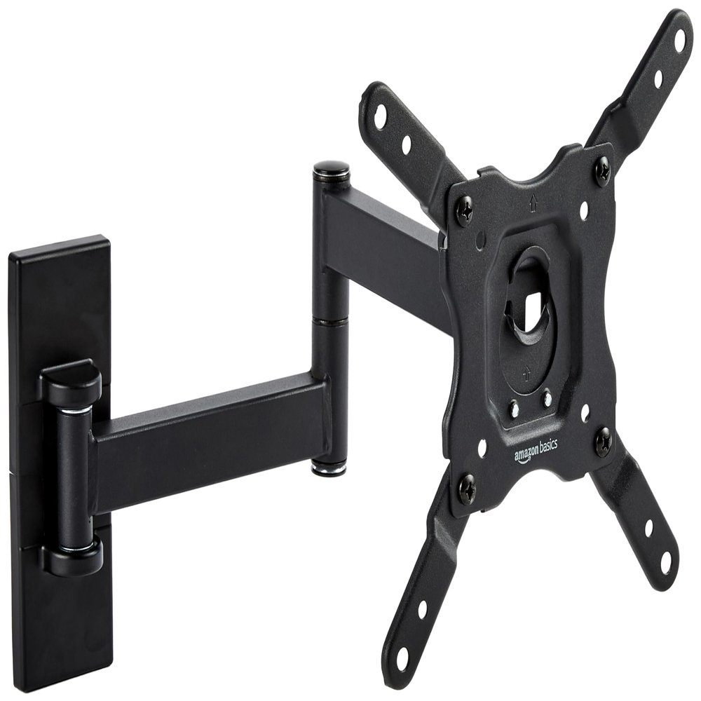 Amazon Basics Full Motion TV Wall Mount fits 12" to 40" TVs and VESA 200x200, Black